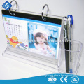 2016 Clear Acrylic Cute Picture Desk Calendar Stand with A Pen Holder